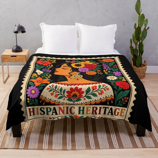 Item preview, Hispanic Heritage Month Flowers Stamp Latin American Women designed and sold by LASTIQUE-dd.