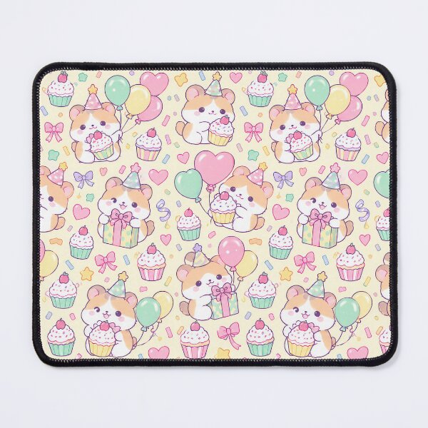 Item preview, Kawaii Birthday Hamster Balloon Pattern designed and sold by Soft Berry Studio.