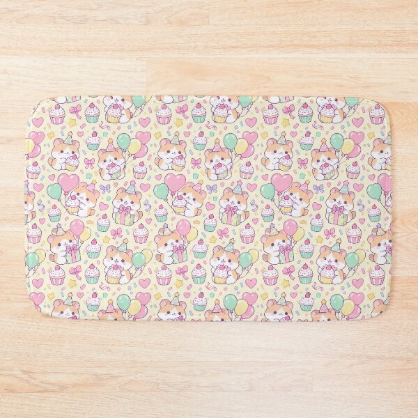Item preview, Kawaii Birthday Hamster Balloon Pattern designed and sold by Soft Berry Studio.
