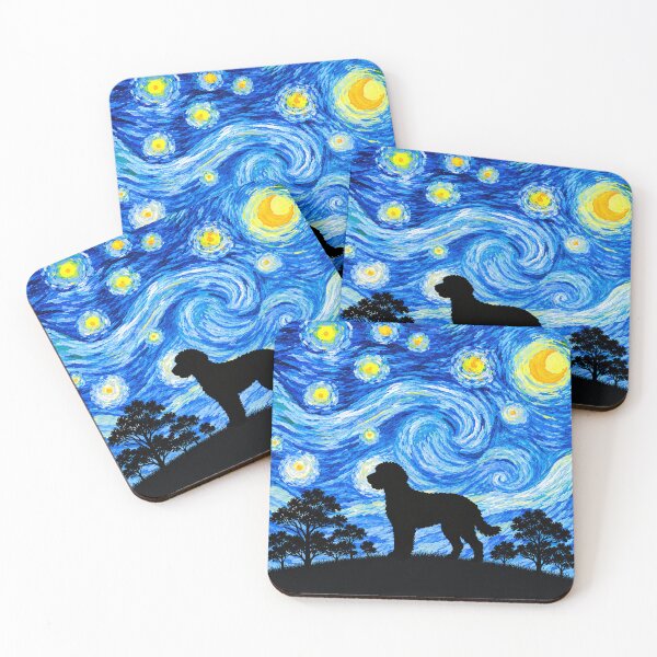 Item preview, Funny Goldendoodle Dog Starry Night Painting Moon Star Mom Dad Kids designed and sold by FurryHavenPH.