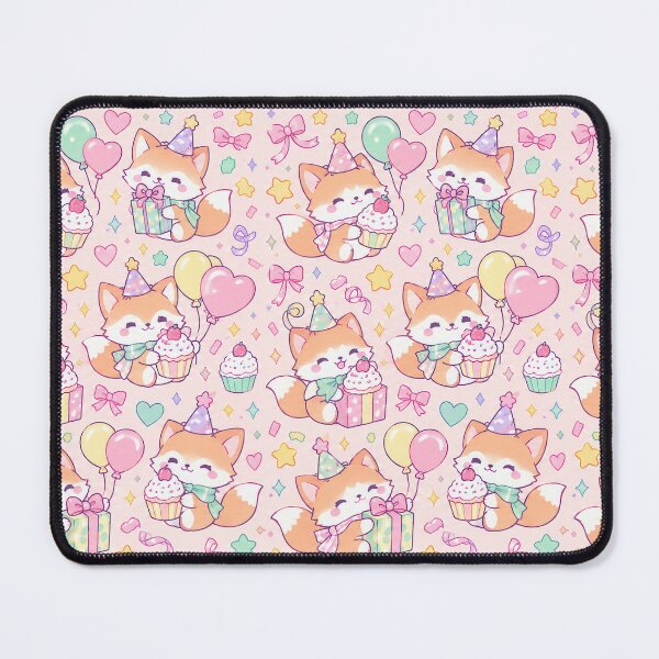 Item preview, Kawaii Birthday Fox Cupcake Pattern designed and sold by Soft Berry Studio.