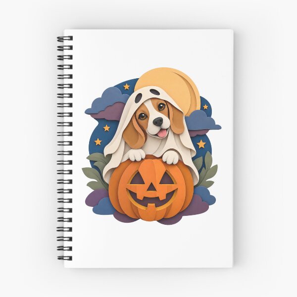 Item preview, Halloween Dogs Pets Papercut Beagle Pumpkin Moon designed and sold by calicito.