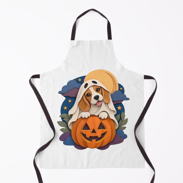 Item preview, Halloween Dogs Pets Papercut Beagle Pumpkin Moon designed and sold by calicito.