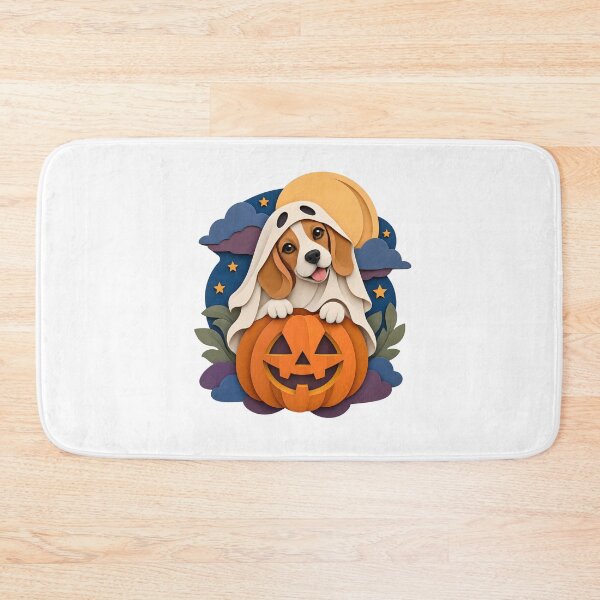 Item preview, Halloween Dogs Pets Papercut Beagle Pumpkin Moon designed and sold by calicito.