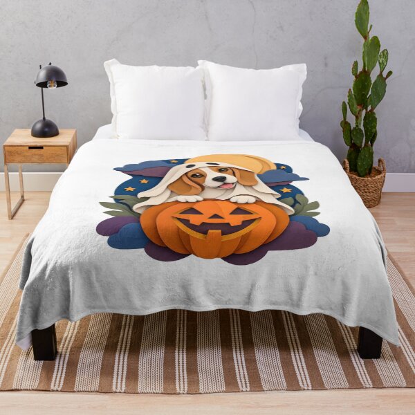 Item preview, Halloween Dogs Pets Papercut Beagle Pumpkin Moon designed and sold by calicito.