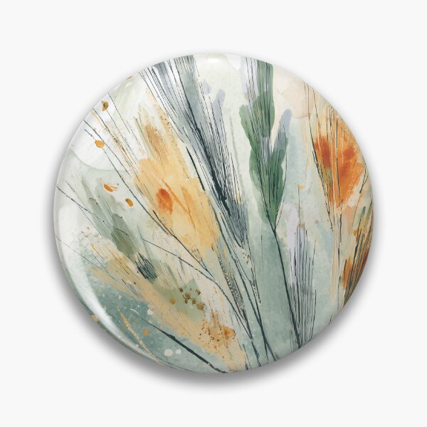 Item preview, Golden Wheat Botanical Art Amber Grasses Bending in Wind Sage Green Print designed and sold by solynneart.