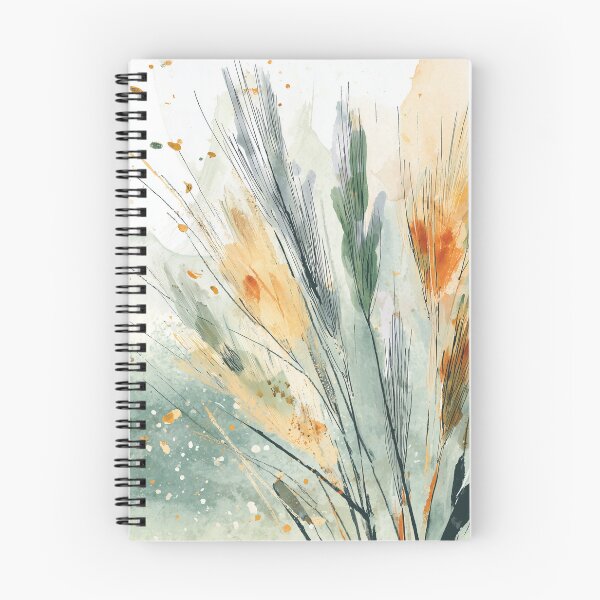 Item preview, Golden Wheat Botanical Art Amber Grasses Bending in Wind Sage Green Print designed and sold by solynneart.