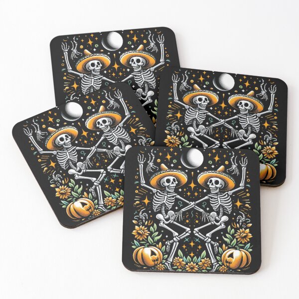 Item preview, Vintage Halloween Autumn Dancing Skeletons designed and sold by GlaSher.