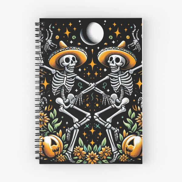 Item preview, Vintage Halloween Autumn Dancing Skeletons designed and sold by GlaSher.