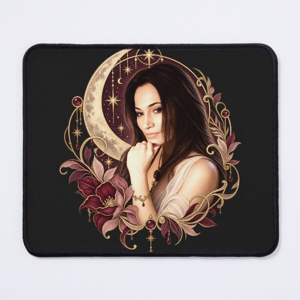 Item preview, Moonlit Muse Self Portrait – Celestial Art Nouveau Portrait designed and sold by Golden Era Studio.