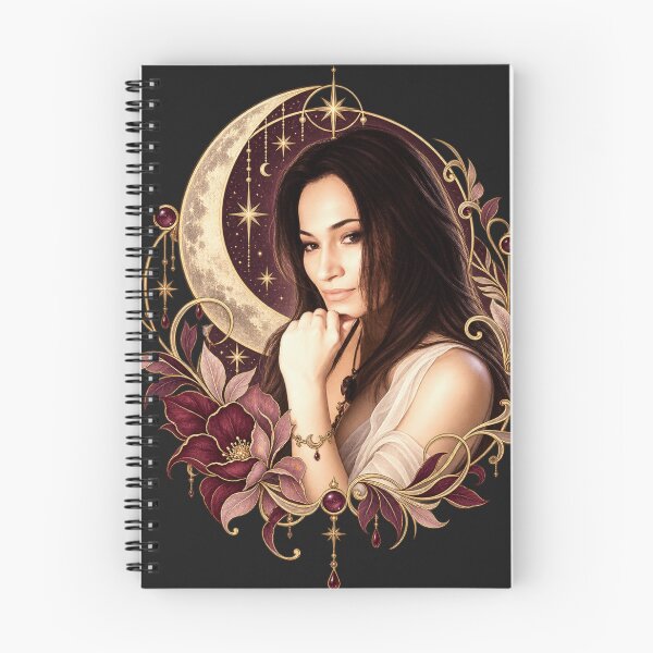 Item preview, Moonlit Muse Self Portrait – Celestial Art Nouveau Portrait designed and sold by Golden Era Studio.