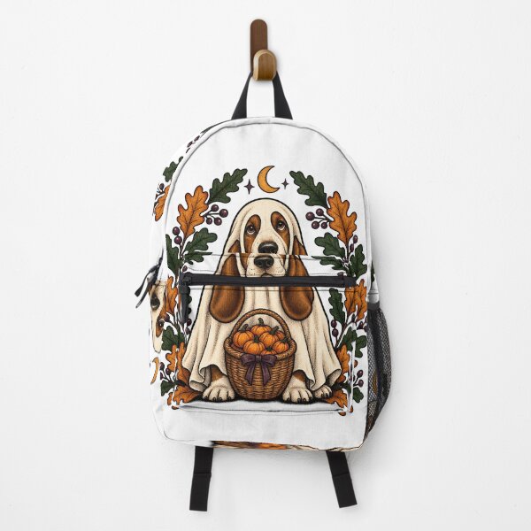 Item preview, Halloween Dogs Pets Vintage Basset Hound Basket designed and sold by calicito.