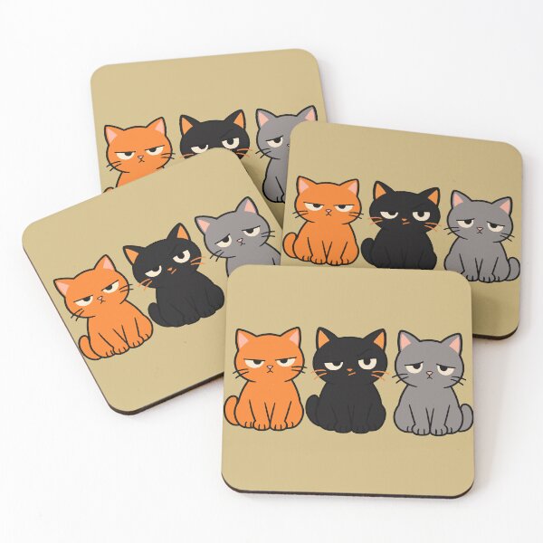 Item preview, Three Cats Different Expressions – Funny Cat Reaction Trio designed and sold by MewMade.