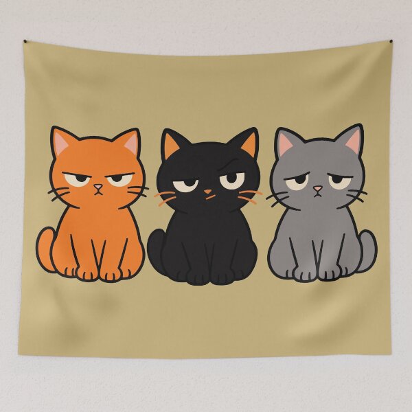 Item preview, Three Cats Different Expressions – Funny Cat Reaction Trio designed and sold by MewMade.