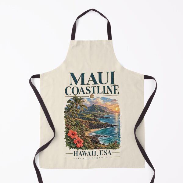 Item preview, Maui Coastline, Hawaii, USA [Vintage Illustration] designed and sold by elektronen.