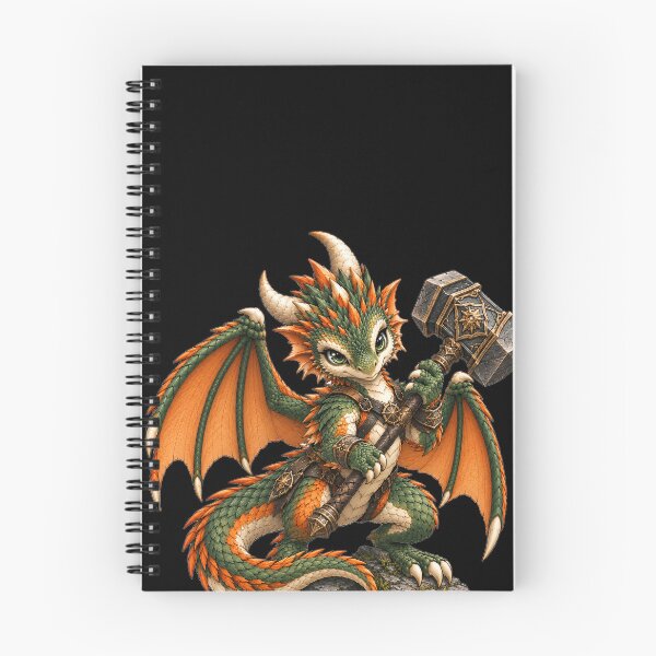 Item preview, Cute Green Dragon Warrior with War Hammer Fantasy RPG Art designed and sold by Hatchling Hollow.