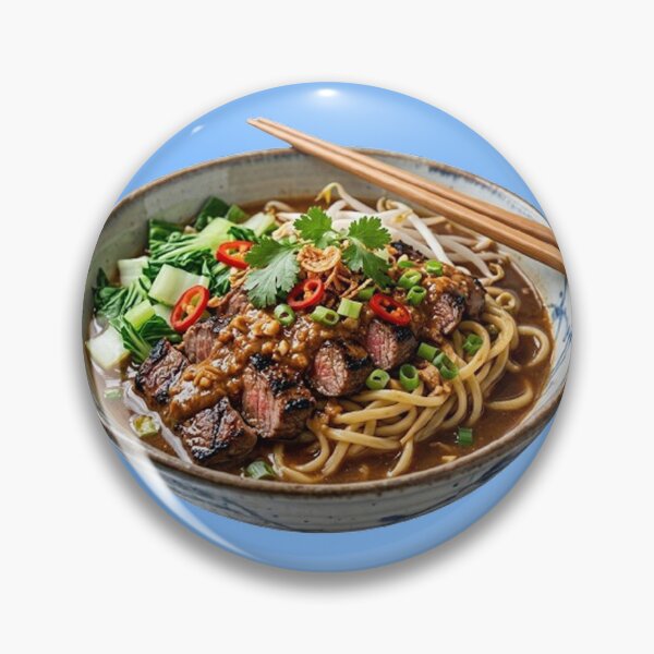 Item preview, Delicious Grilled Beef Asian Noodle Soup designed and sold by PetalsPaws.