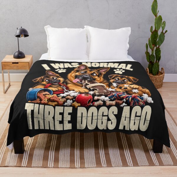 Item preview, I Was Normal Three Dogs Ago German Shepherd Humor designed and sold by PawPlanetPro.