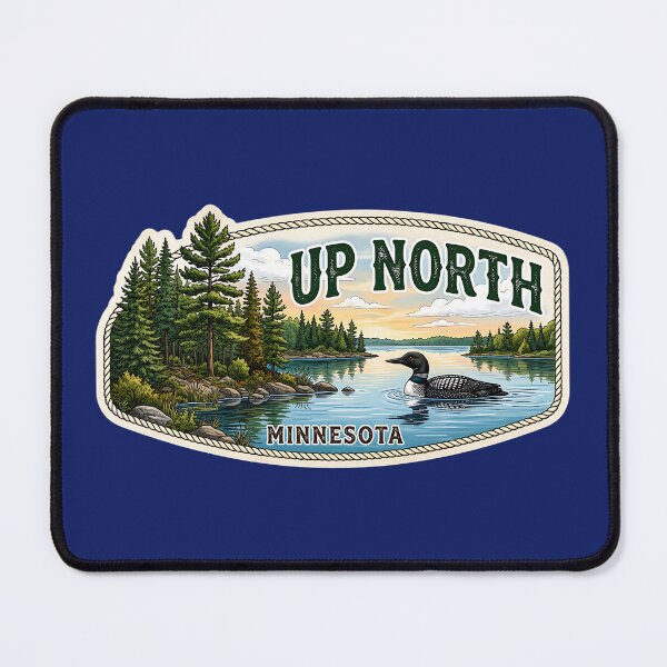 Item preview, Up North Minnesota Home – Loon & Forest Sunset Silhouette designed and sold by FrozenFits.