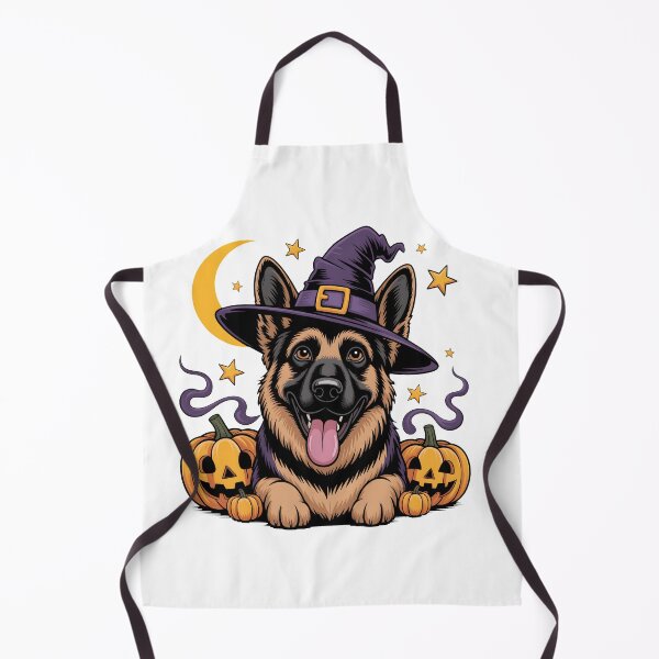 Item preview, Halloween German Shepherd Witch Hat Pumpkin Moon Design designed and sold by limanol.
