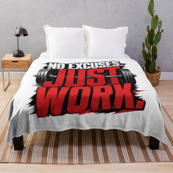 Item preview, No Excuses Just Work Fitness Motivation T-Shirt designed and sold by AJGHOUGHART.