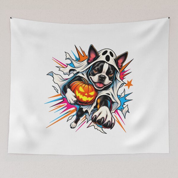 Item preview, Halloween Dogs Pets Comic Boston Terrier Pop Art designed and sold by calicito.