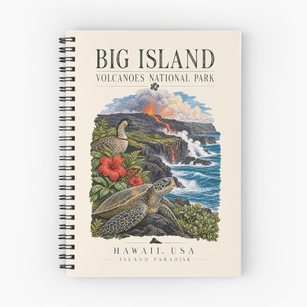 Item preview, BIG ISLAND VOLCANOES NATIONAL PARK, Hawaii, USA [Vintage Illustration] designed and sold by elektronen.