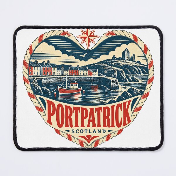 Item preview, Portpatrick Scotland Travel Souvenir Nautical Woodcut Heart designed and sold by VisualArtsOasis.