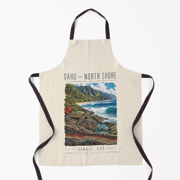 Item preview, Oahu — North Shore, Hawaii, USA [Vintage Illustration] designed and sold by elektronen.