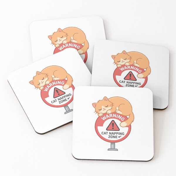 Item preview, No Stress Zone Cute Cat - Funny Warning Sign Sticker designed and sold by ravyin.