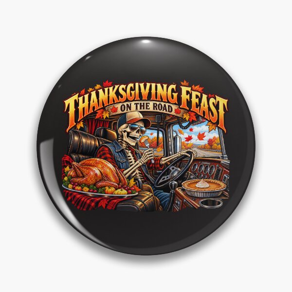Item preview, Thanksgiving Feast On The Road Skeleton Trucker designed and sold by NomadForge.