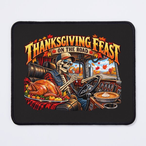 Item preview, Thanksgiving Feast On The Road Skeleton Trucker designed and sold by NomadForge.
