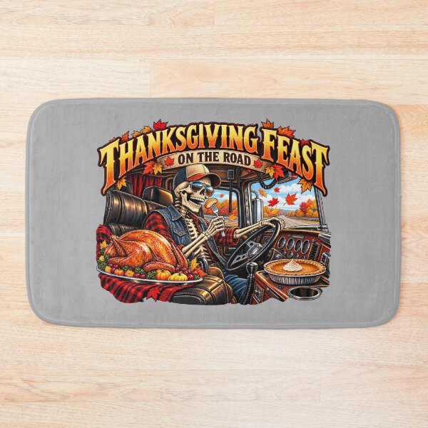 Item preview, Thanksgiving Feast On The Road Skeleton Trucker designed and sold by NomadForge.