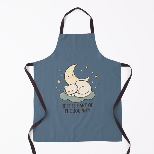 Item preview, Rest Is Part of the Journey | Cute Moon & Cat Cozy Art designed and sold by MrDev.