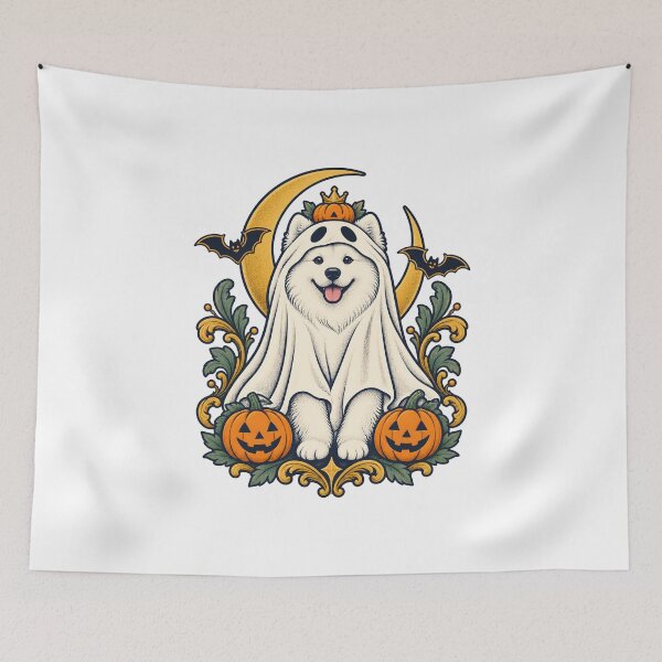 Item preview, Halloween Dogs Pets Samoyed Ghost Queen designed and sold by calicito.
