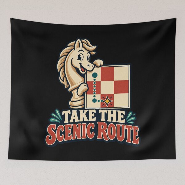 Item preview, Take the Scenic Route - Chess Knight designed and sold by Good Mood Foundry.