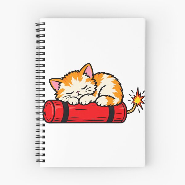 Item preview, Cute Kitten Sleeping on Dynamite - Deadly But Cute Cat Sticker designed and sold by VYBEHAUS.