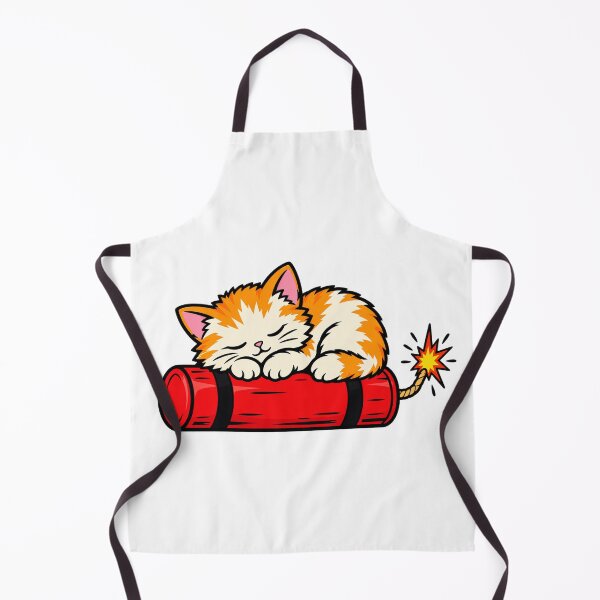 Item preview, Cute Kitten Sleeping on Dynamite - Deadly But Cute Cat Sticker designed and sold by VYBEHAUS.