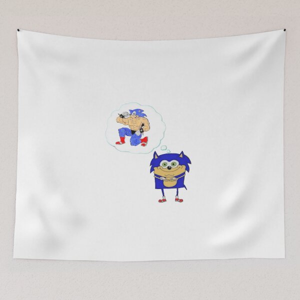 Item preview, sonic the hedgehog spongebob squarepants strong man designed and sold by retro_hobbie_shop.