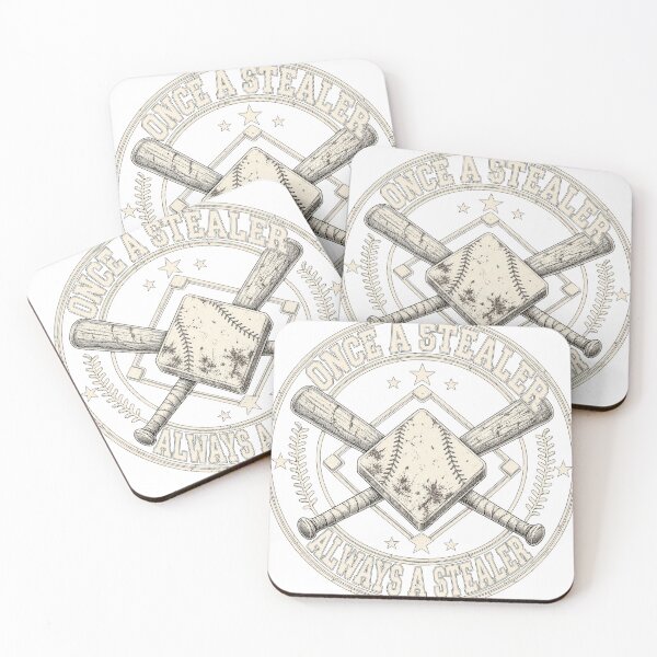 Item preview, Once A Stealer Always A Stealer Crossed Bats Baseball Plate designed and sold by Aqouiatiqe.