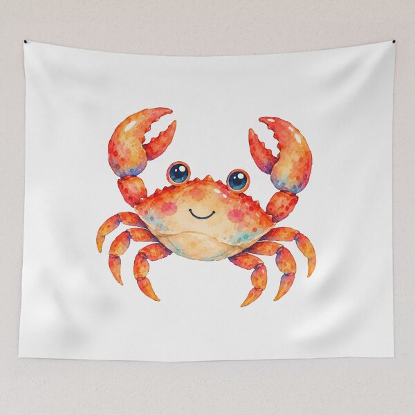 Item preview, Smiling red crab designed and sold by trendspatterns.