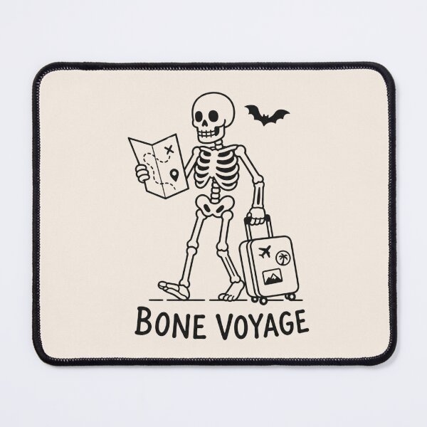 Item preview, Bone Voyage Funny Traveler Skeleton Vacation Halloween designed and sold by Modern Antique Atelier .