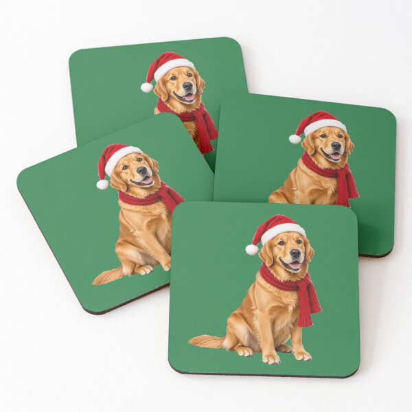 Item preview, Golden Retriever In Santa Hat and Red Scarf  designed and sold by cringe0015.
