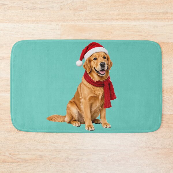 Item preview, Golden Retriever In Santa Hat and Red Scarf  designed and sold by cringe0015.