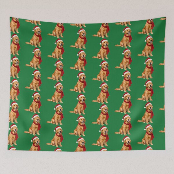 Item preview, Golden Retriever In Santa Hat and Red Scarf  designed and sold by cringe0015.