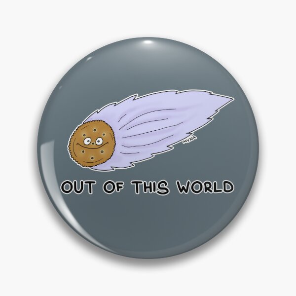 Item preview, Out Of This World Sticker | Funny Cookie Meteor Space Pun Meme designed and sold by MyxaART.