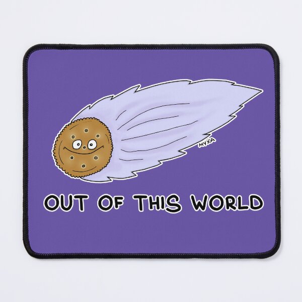 Item preview, Out Of This World Sticker | Funny Cookie Meteor Space Pun Meme designed and sold by MyxaART.