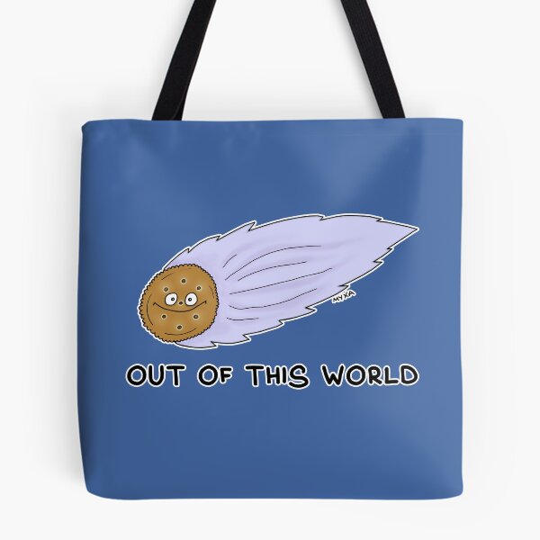 Item preview, Out Of This World Sticker | Funny Cookie Meteor Space Pun Meme designed and sold by MyxaART.