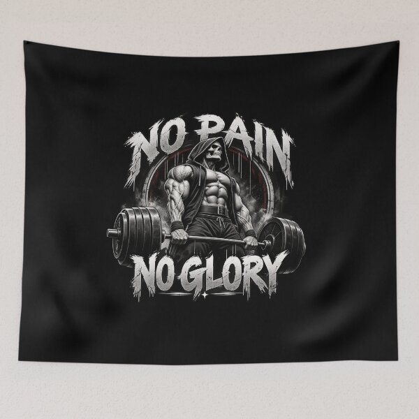 Item preview, No Pain No Glory Gym Workout Motivation Art designed and sold by TITAN AESTHETICS .
