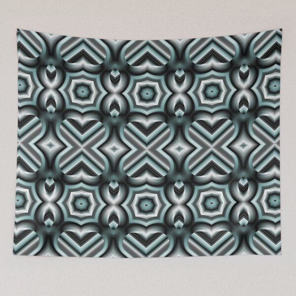 Item preview, Silver Cyan Geometric Illusion Pattern designed and sold by ScreenPin.